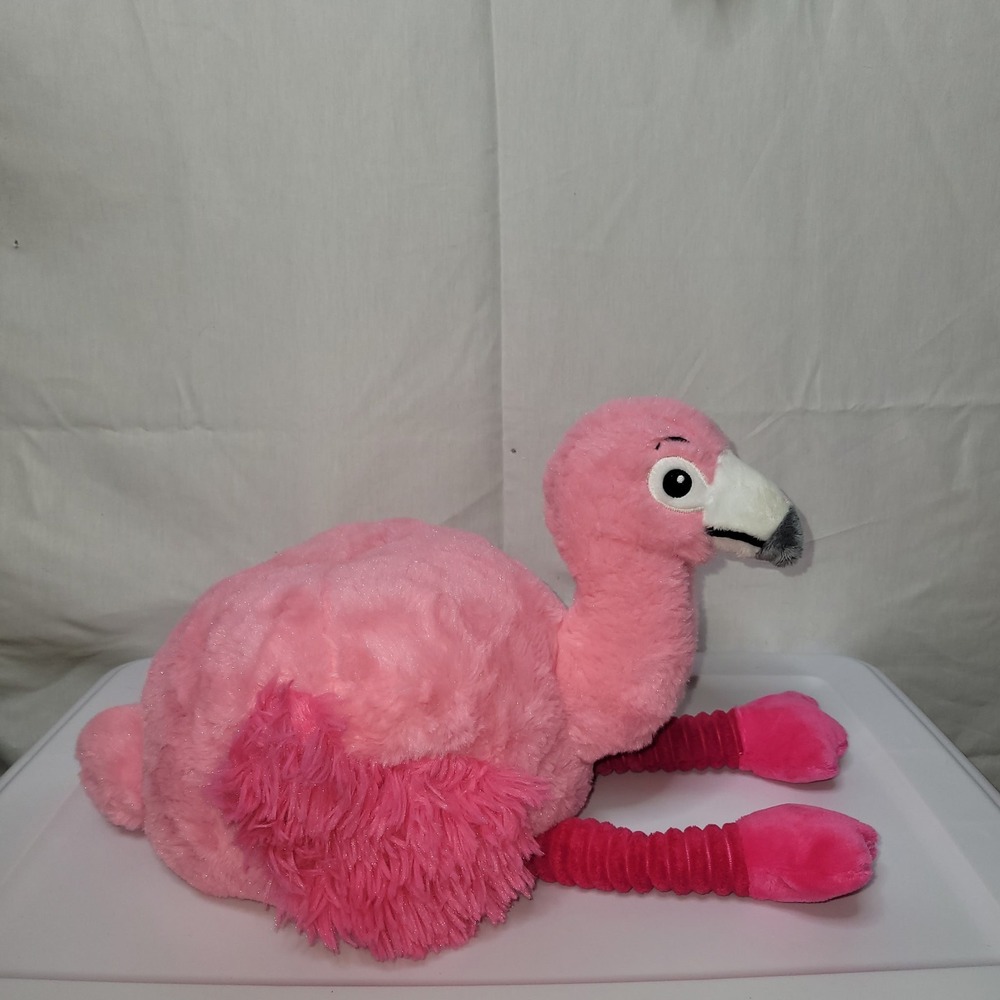 Reversible Flamingo‎ Plush Stuffed Animal Pink and Rainbow Tie Dye Bird Toy